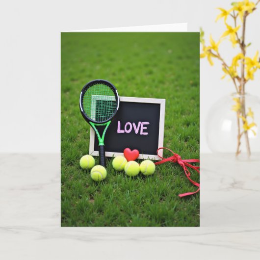 Love Tennis Scene Card カード (黄色い花)