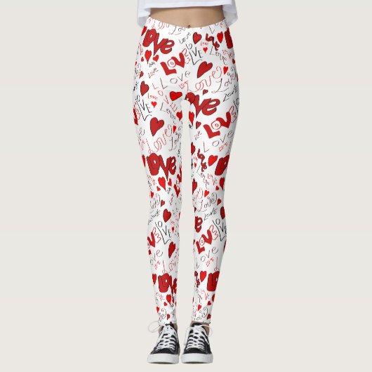 Love Text Art Leggings レギンス (正面)