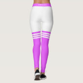 Love Text Heart Purple White Leggings Your Colors レギンス (裏面)