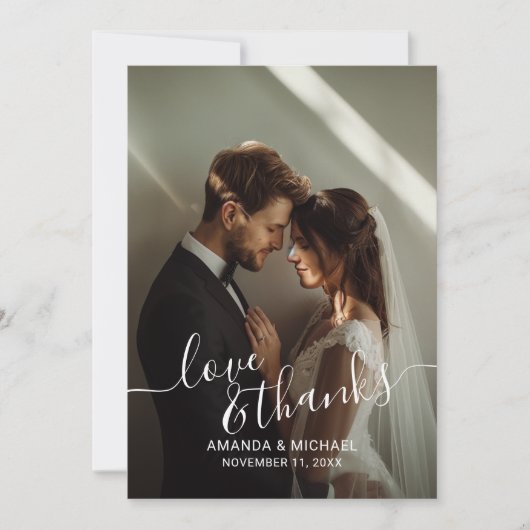 Love & Thanksの写真カスタム結婚 サンキューカード (正面)