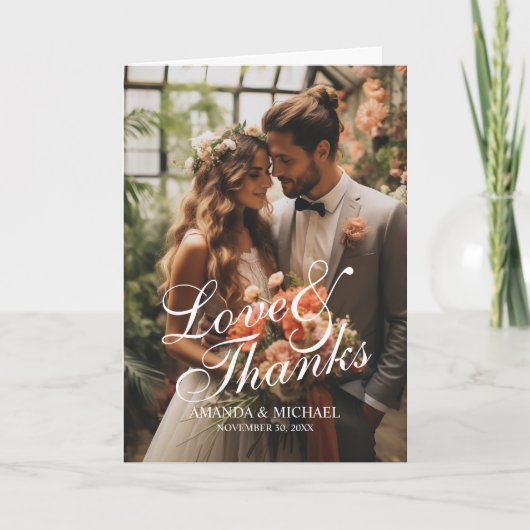 Love & Thanksの写真カスタム結婚 サンキューカード (正面)