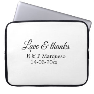 Love & thanks カップル名 ウェディング 記念日 年 ラップトップスリーブ