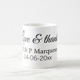 Love & thanks カップル名 結婚記念日 コーヒーマグカップ