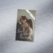 'Love & Thanks' Custom Photo Wedding Favor マグネット名刺 (インサイチュ)