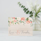 Love & Thanks Floral Thank You Postcard ポストカード (スタンド正面)
