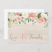 Love & Thanks Floral Thank You Postcard ポストカード (正面/裏面)