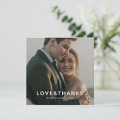 Love & Thanks Modern Couple Thank You Card シーズンカード (スタンド正面)