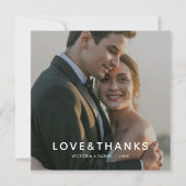 Love & Thanks Modern Couple Thank You Card シーズンカード (正面)