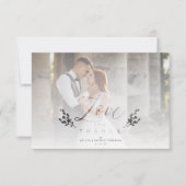 Love & Thanks Photo Wedding Botanical Transparency サンキューカード (正面)
