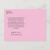 Love & Thanks Pink Baby Photo announcement ポストカード (裏面)