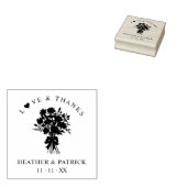 Love & Thanks Quote Wedding Bouquet Silhouette ラバースタンプ (押印)