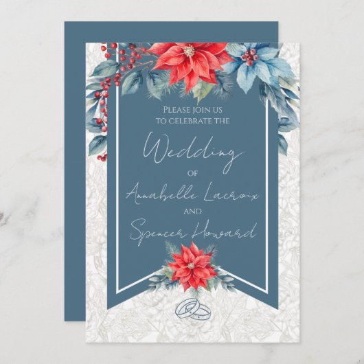 Love That Blooms in Winter Wedding 招待状 (正面/裏面)