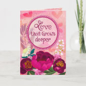 Love That Grows Deeper Moody Floral Greeting Card カード (正面)
