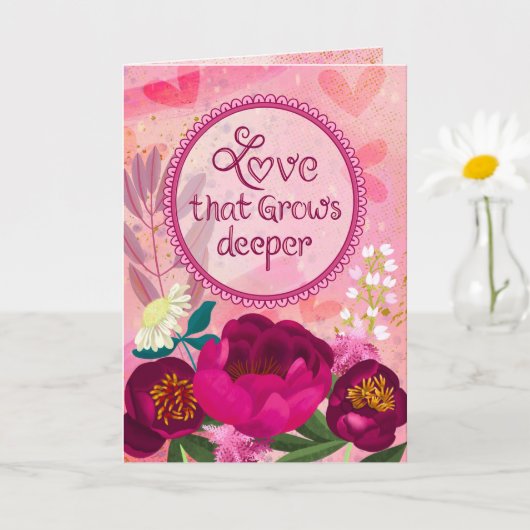 Love That Grows Deeper Moody Floral Greeting Card カード (小さな植物)