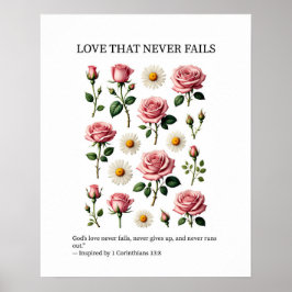 Love that never fails Christian wall art ポスター