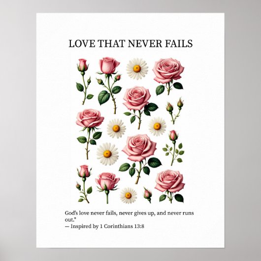 Love that never fails Christian wall art ポスター (正面)