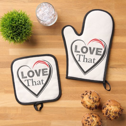 Love That Oven Mitt & Pot Holder 鍋つかみ&鍋敷きセット (トップダウン)