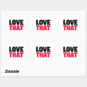 Love That Trendy Quote Minimal Red Black Sticker スクエアシール (シート)