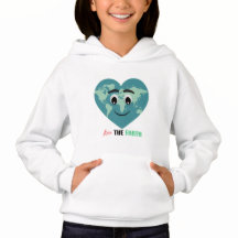 Love The Earth Cute Heart World Hoodie