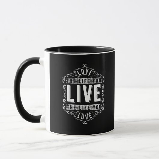 Love The Life You Live Inspirational Design  マグカップ (左)