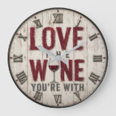 Love the Wine You're With ラージ壁時計 (正面)