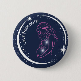 Love Them Both Pro-Life妊婦インスピレーション 缶バッジ