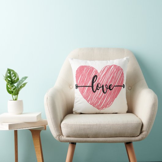 Love-Themed Pillow – Cozy Romantic Home Accent クッション (椅子)
