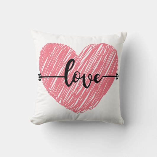Love-Themed Pillow – Cozy Romantic Home Accent クッション (正面)