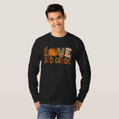 Love Third Grade Happy Fall Thanksgiving Women 3rd Tシャツ (正面フル)