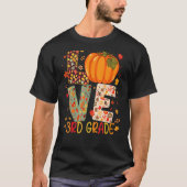 Love Third Grade Happy Fall Thanksgiving Women 3rd Tシャツ (正面)