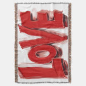 LOVE Throw Blanket , Home decor gift スローブランケット (正面縦)