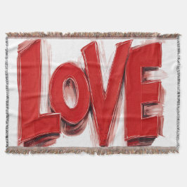 LOVE Throw Blanket , Home decor gift スローブランケット