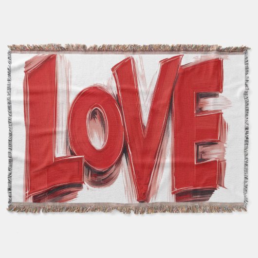 LOVE Throw Blanket , Home decor gift スローブランケット (正面)