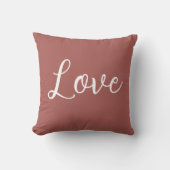 Love Throw Pillow Terracotta Red White クッション (正面)
