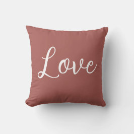 Love Throw Pillow Terracotta Red White クッション