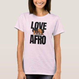 "Love Thy Afro" フロ アフロヘア愛好 グラフィックTシャツ Tシャツ