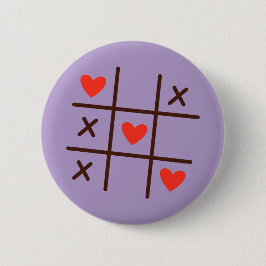 Love Tic-Tac-Toe Hearts Button — Cute Valentine's  缶バッジ