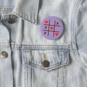 Love Tic-Tac-Toe Hearts Button — Cute Valentine's  缶バッジ (インサイチュ)
