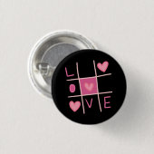 Love Tic Tac Toe Pin Button | Valentine's Day Gift 缶バッジ (正面&裏面)