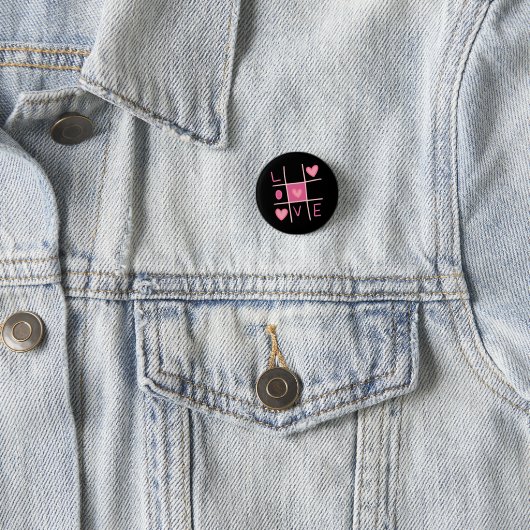 Love Tic Tac Toe Pin Button | Valentine's Day Gift 缶バッジ (インサイチュ)