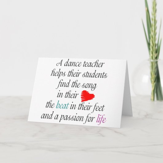 Love to 教え Dance Notecard(s) カード (正面)