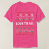 Love to All Ugly Christmas Sweater Candy Canes Xma Tシャツ (デザイン正面)