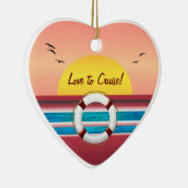 Love to Cruise Sunset – あなたの写真パーソナライズされた セラミックオーナメント (右)