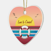 Love to Cruise Sunset – あなたの写真パーソナライズされた セラミックオーナメント (左)
