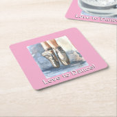 Love to Dance Ballet Paper Coasters スクエアペーパーコースター (アングル)