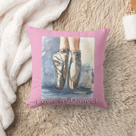 Love to Dance Ballet Pillow クッション (ブランケット)