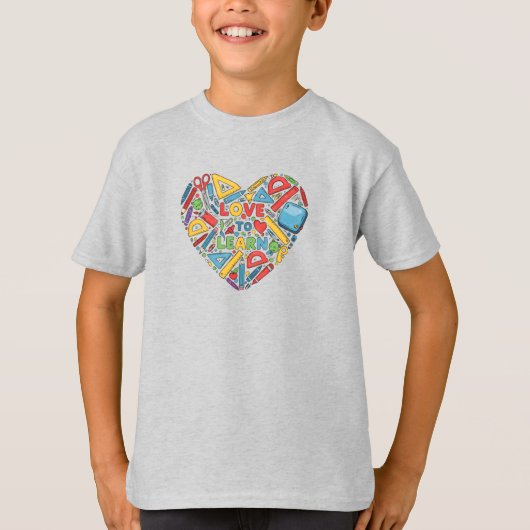 Love to Learn – キッズTシャツ Tシャツ (正面)