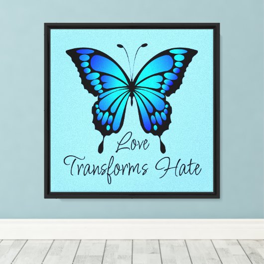 Love Transforms Hate Stretted Canvas Print キャンバスプリント (インサイチュ (ウッドフロア))