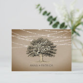Love Tree & Lights Wedding RSVP素朴に根を張る 出欠カード (スタンド正面)