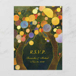 Love Treesの結婚メニュー選択RSVP インビテーションポストカード